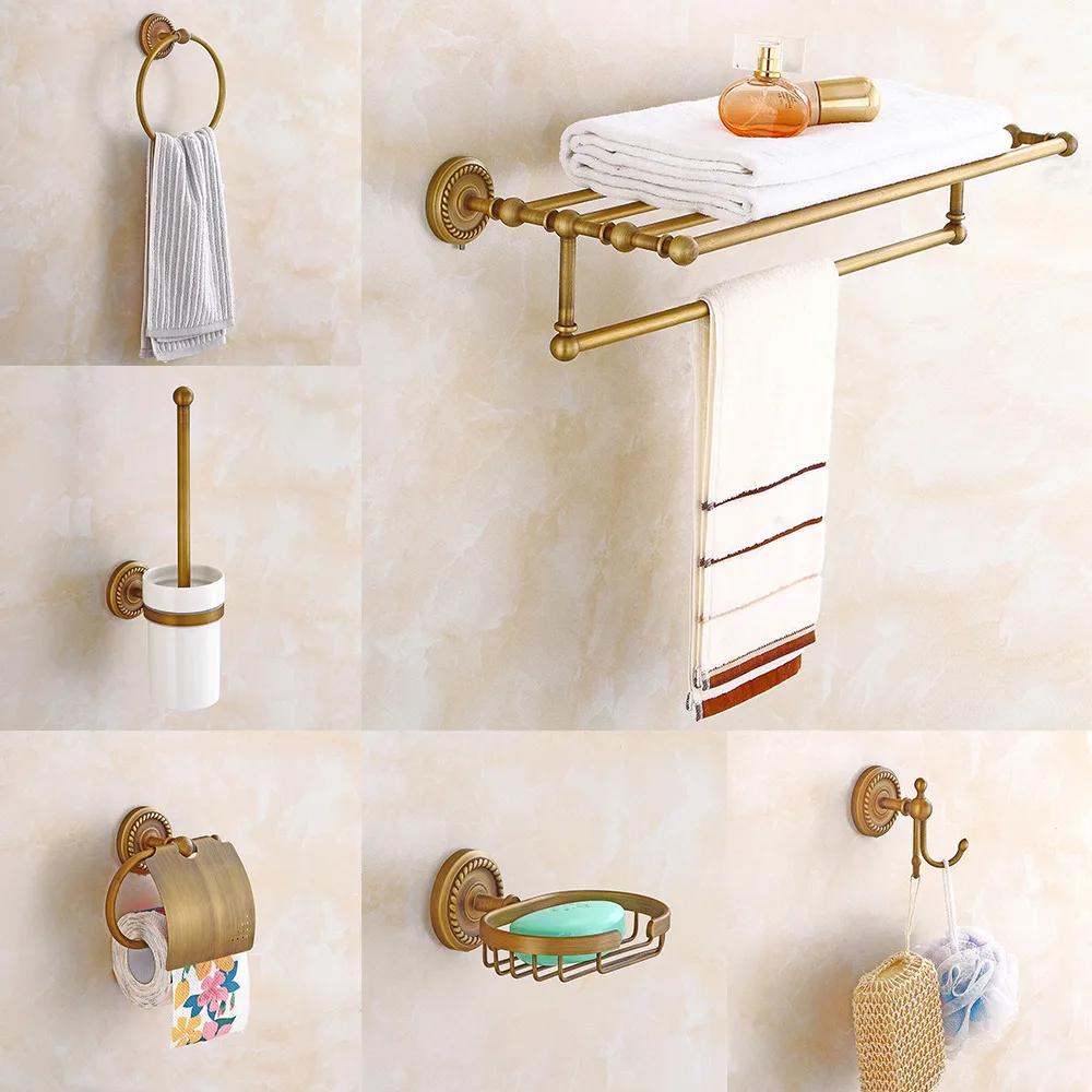 7PCS Luxury Bathroom Accessories Set - Toilet Paper Holder, Soap Dispenser, Towel Rack, Brush Holder - Modern & Elegant Decor