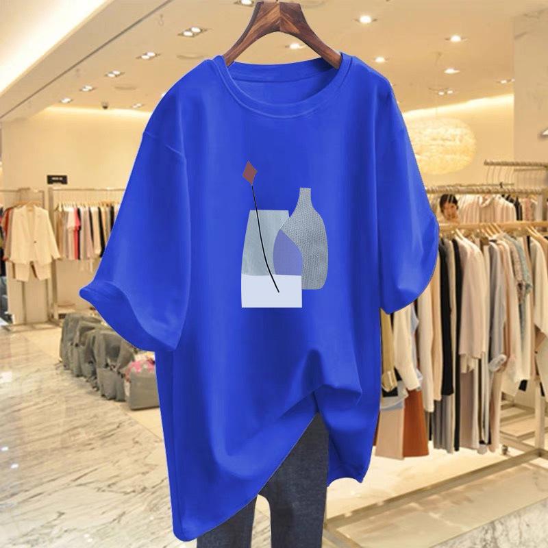 Women's Round Neck Short Sleeve T-Shirt - 2025 Slimming, Versatile, Middle-Aged Style for Spring/Summer