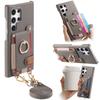 Ring Stand Card case Cover for Galaxy S21/S22/S23/S24/S25, for Samsung A13/A14/A15/A16/A23/A24 Lanyard Wallet Case Phone Cover