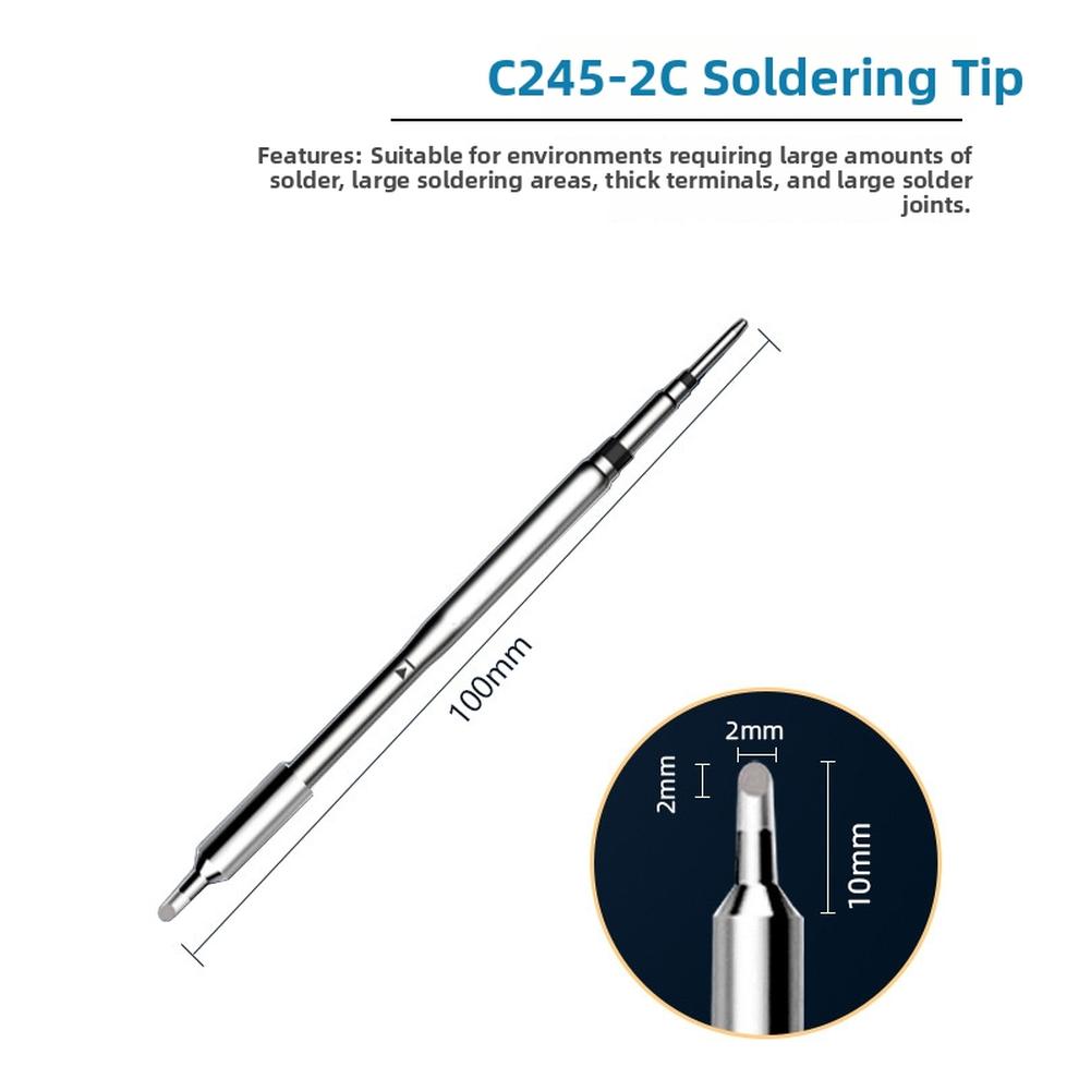 C245 Soldering Iron Tip Stainless Steel High Temperature Resistant For OSS TEAM C245 Series Quick Heat Smooth Flow Accessories