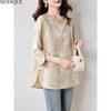 MODIQUE Spring Summer Plus Size New Women Loose Vintage Solid Basic Blouse Shirts Female Casual Slimmer Short Sleeve V-Neck Top