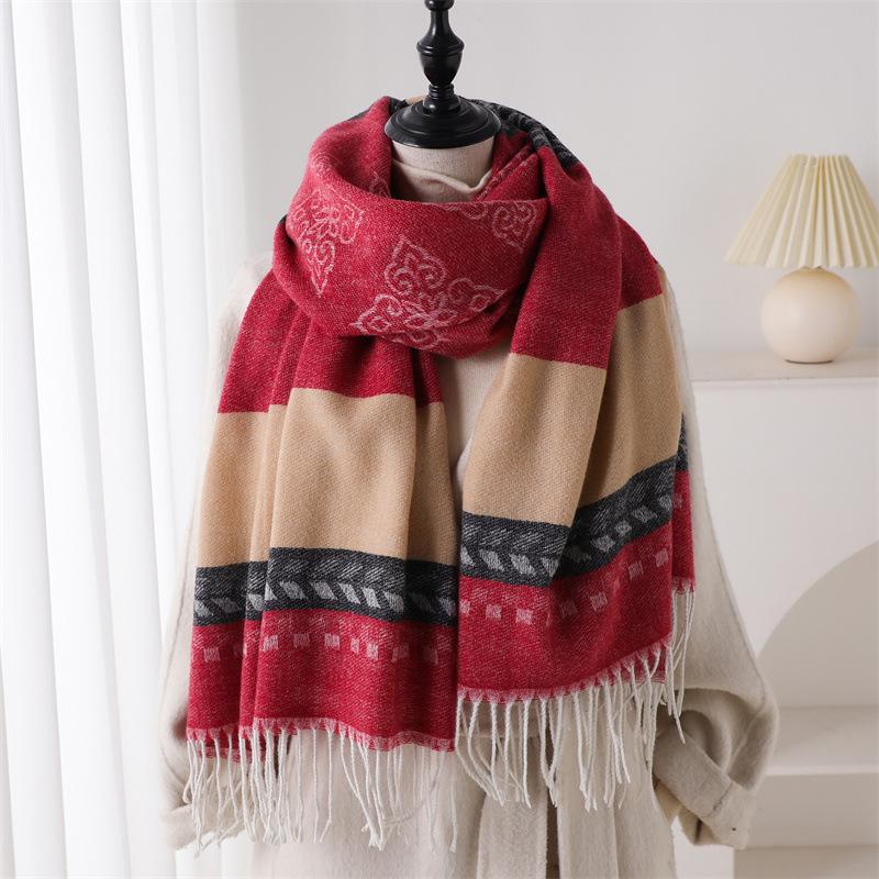 1pc Women's Elegant Checkered Scarf - Winter Warm Windproof Shawl Design for Casual  Suitable for Outdoor Activities, Commuting To Work, Winter Scarf