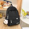 Schoolbag Female Students High School Students Solid Color Backpack