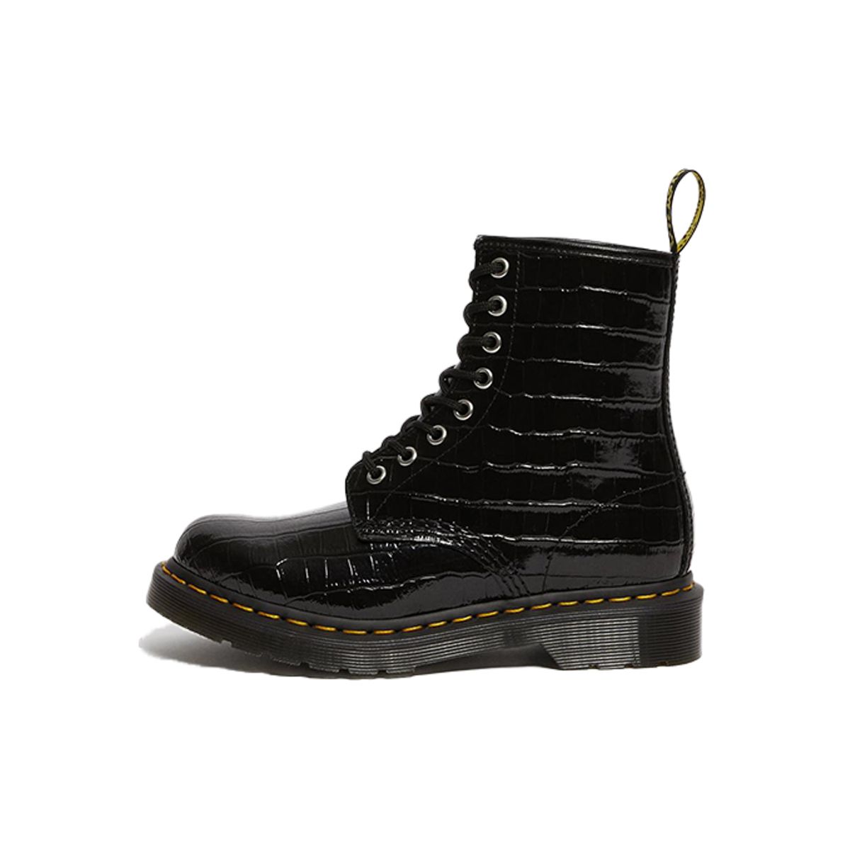 Dr. Martens 1460 Two-Layer Leather Glitter Crocodile Leather Round Toe Lace-Up Short Boots Women Boots Black 26262001 36