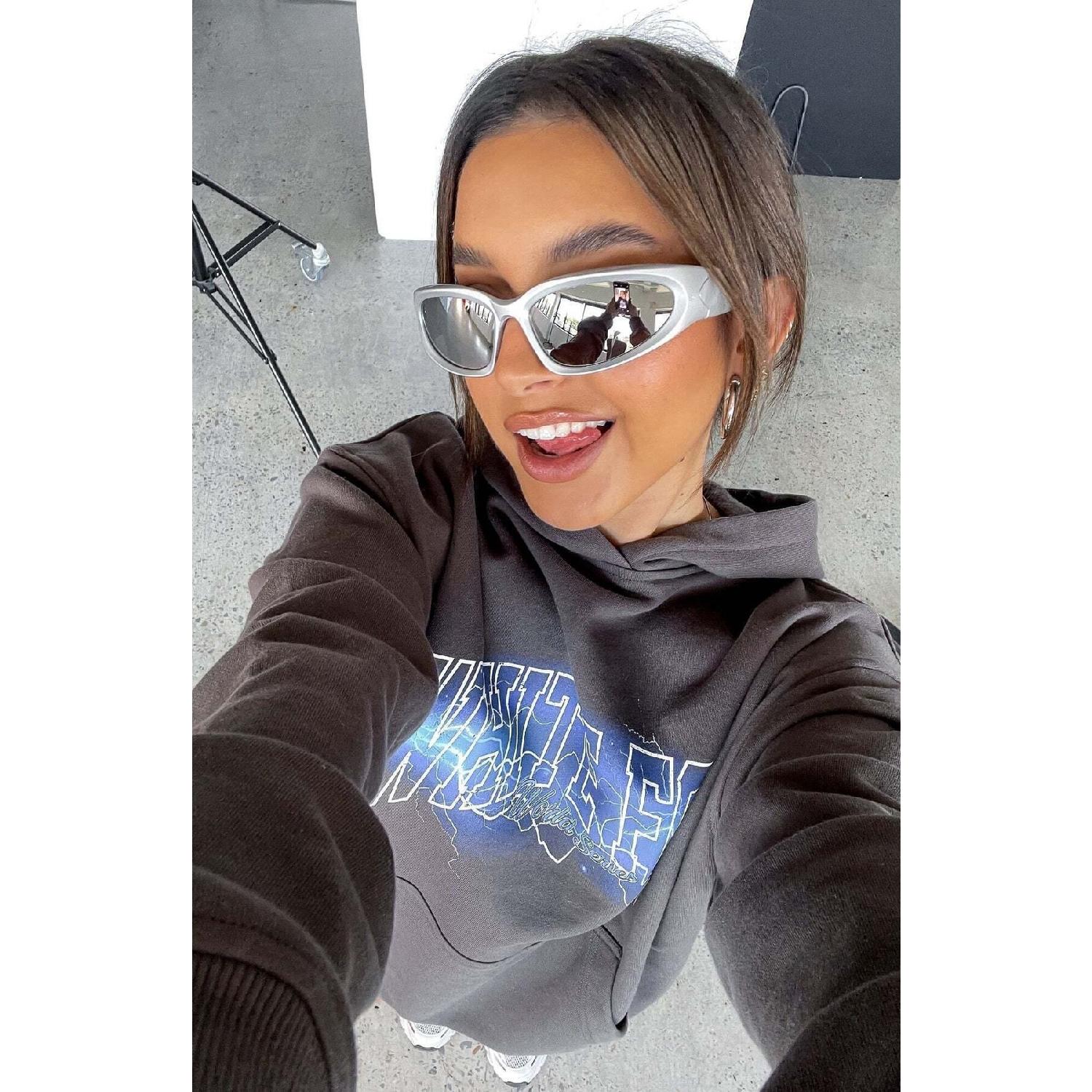 

Винтажные модные легкие солнцезащитные очки унисекс Elon Silver Mirror Y2k