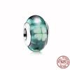 925 Sterling Silver White Red Blue Lucky Four -Leaf Clover Murano Glass Charm Jewelry Bead Fit Sweet Fasion Bracelet