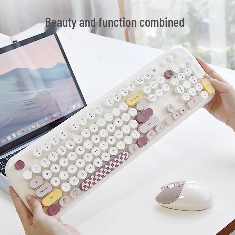 GEEZER Wireless Retro Punk Keyboard and Mouse Set