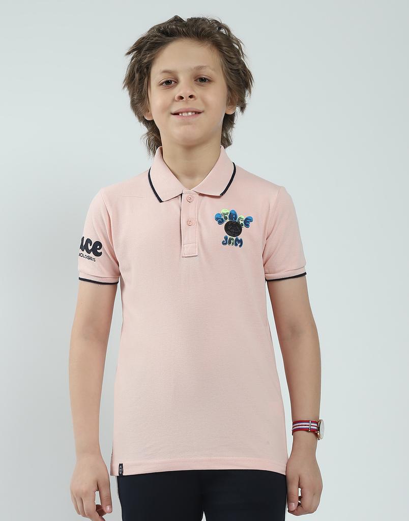 MONTE CARLO Boys's Regular Fit Printed Polo Half Sleeve T-Shirt