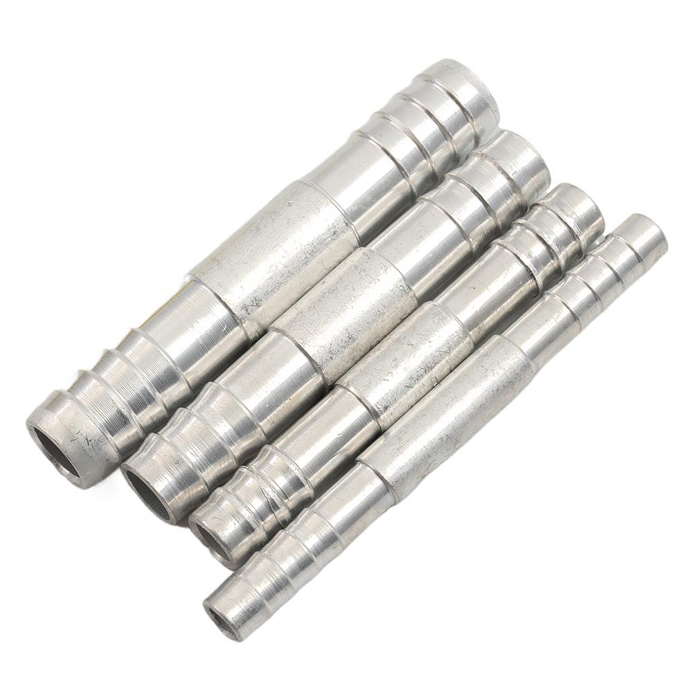 4x Car A/C Hose Barb Straight Splice Push In Fitting Aluminium #6 #8 #10-#12 Straight Splice Barbed Fitting Accessories