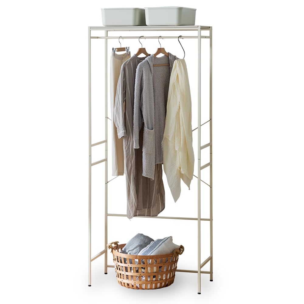 IRIS OHYAMA Hanger Rack Effectively Utilizes Dead Space Above Chests 191cm Hanger Rack Rack Above Trash Can White Chest-top - - Width 85cm, Depth
