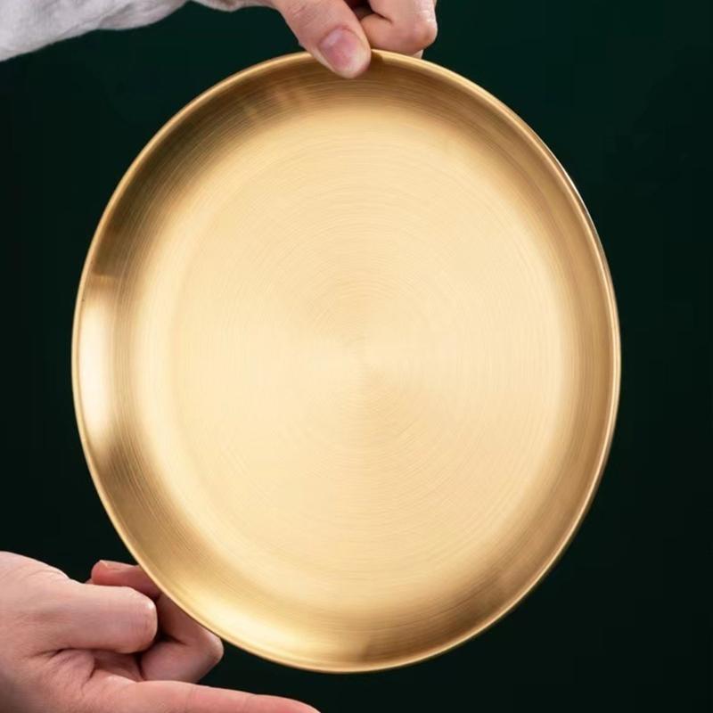 Stainless Steel Bone Spitting Dish Fruit Cake Dish Round Plate Dining Table Garbage Dish Dried Fruit Snacks Plate Tray