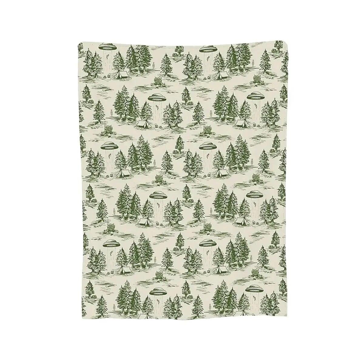 

Зеленое одеяло с рисунком инопланетянина, мягкое теплое фланелевое одеяло, постельное белье для кровати, гостиной, пикника, дома 75x100cm 30x40in