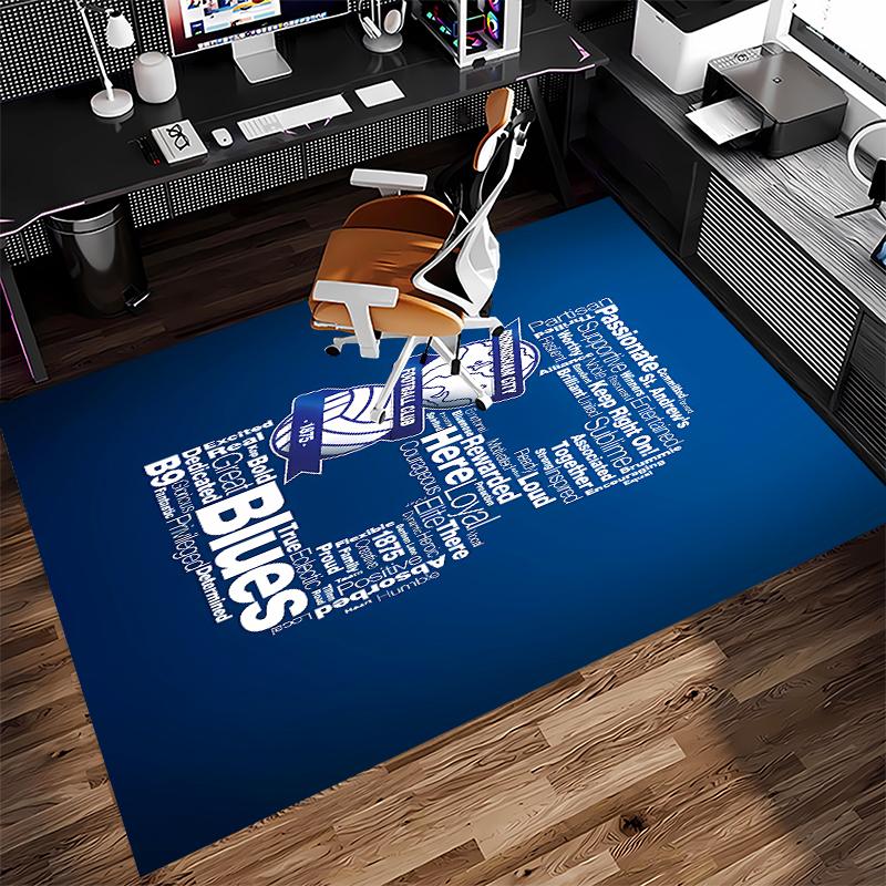 1pc BIRMINGHAM CITY LOGO Print Area Rug - Soft,Washable Non-Slip Indoor Mat for Office Chairs,Living Room,Home Office Decorative Rug