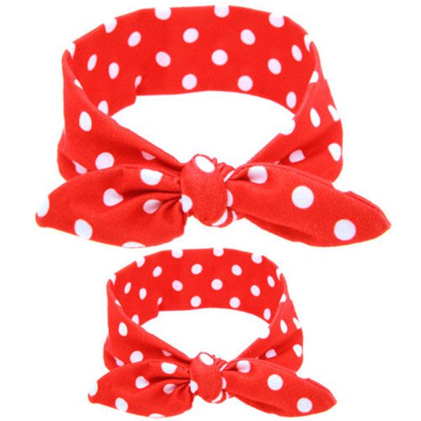 

Headband 2pcs Elastic Cloth Bowknot Headband Mother And Daughter Matching Gift Red