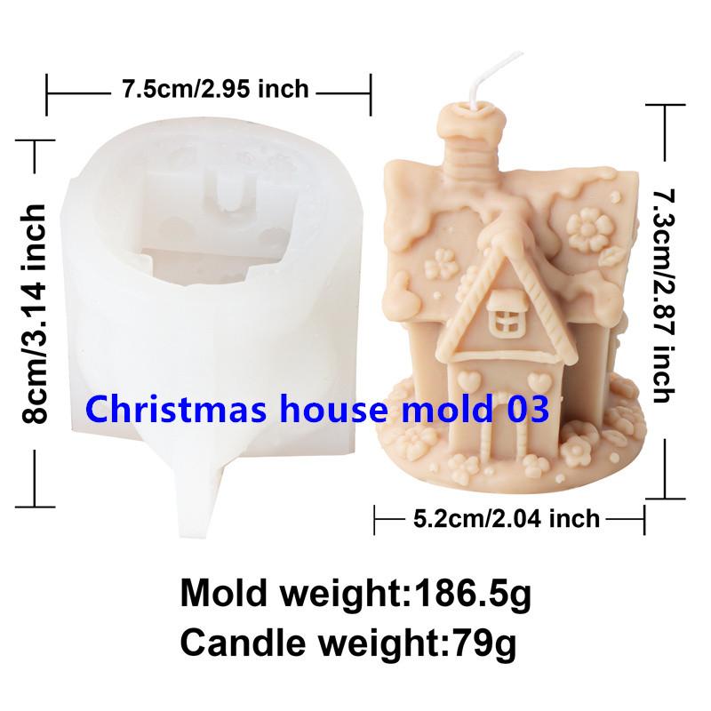 3D Christmas House Candle Silicone Mold DIY Creative Cabin Baker Igloo Mold Christmas Crafts Home Christmas Decor Gift Tool