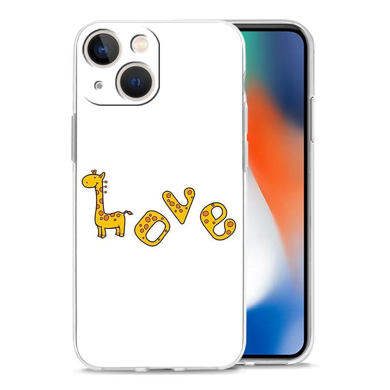 Giraffe Illustration Phone Case For iPhone 11 Cases iPhone 15 12 13 14 16 Pro Max X XR XS 14 15 Plus 16Pro iPhone16 Clear Cover