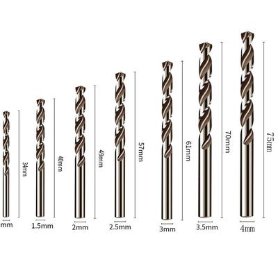5pcs HSS M35 Cobalt Drill Bit 1mm 1.5mm 2mm 2.5mm 3mm 3.5mm 4mm For Wood Metal Stainless Steel Auger Drill Bits Hole Cutter Tool