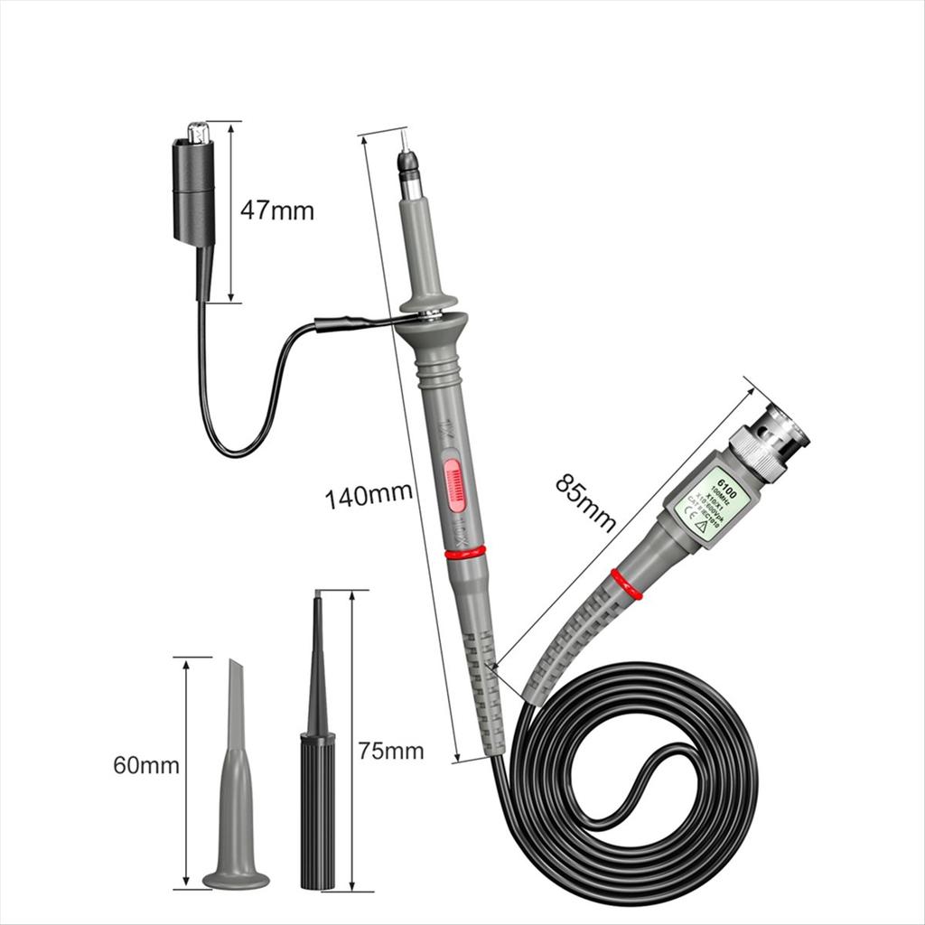 BHBL CKT014 Universal Oscilloscope Probes with Accessories Kit 100MHz 1X 10X with BNC Test Leads with Wire Piercing Probe