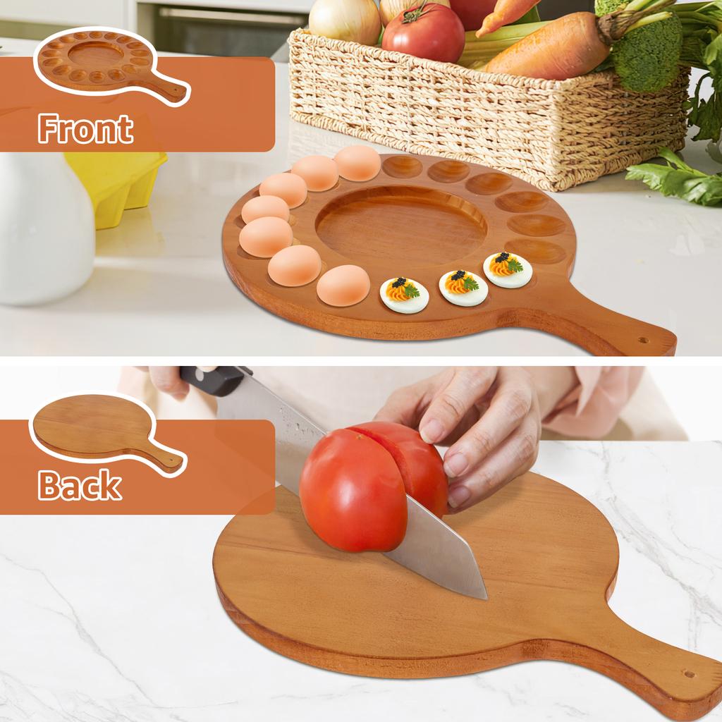 1/2Pcs Egg Tray 6/16 Hole Wood Egg Holder Space Saving Egg Plate Household Egg Storage Rack Accessories for Kitchen Refrigerator