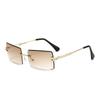 Classic Fashion Latest Sun Shades No-Rim Frameless Rectangle Shades Gradient Uv400 Square Sun Eyewear For Women Sunglasses