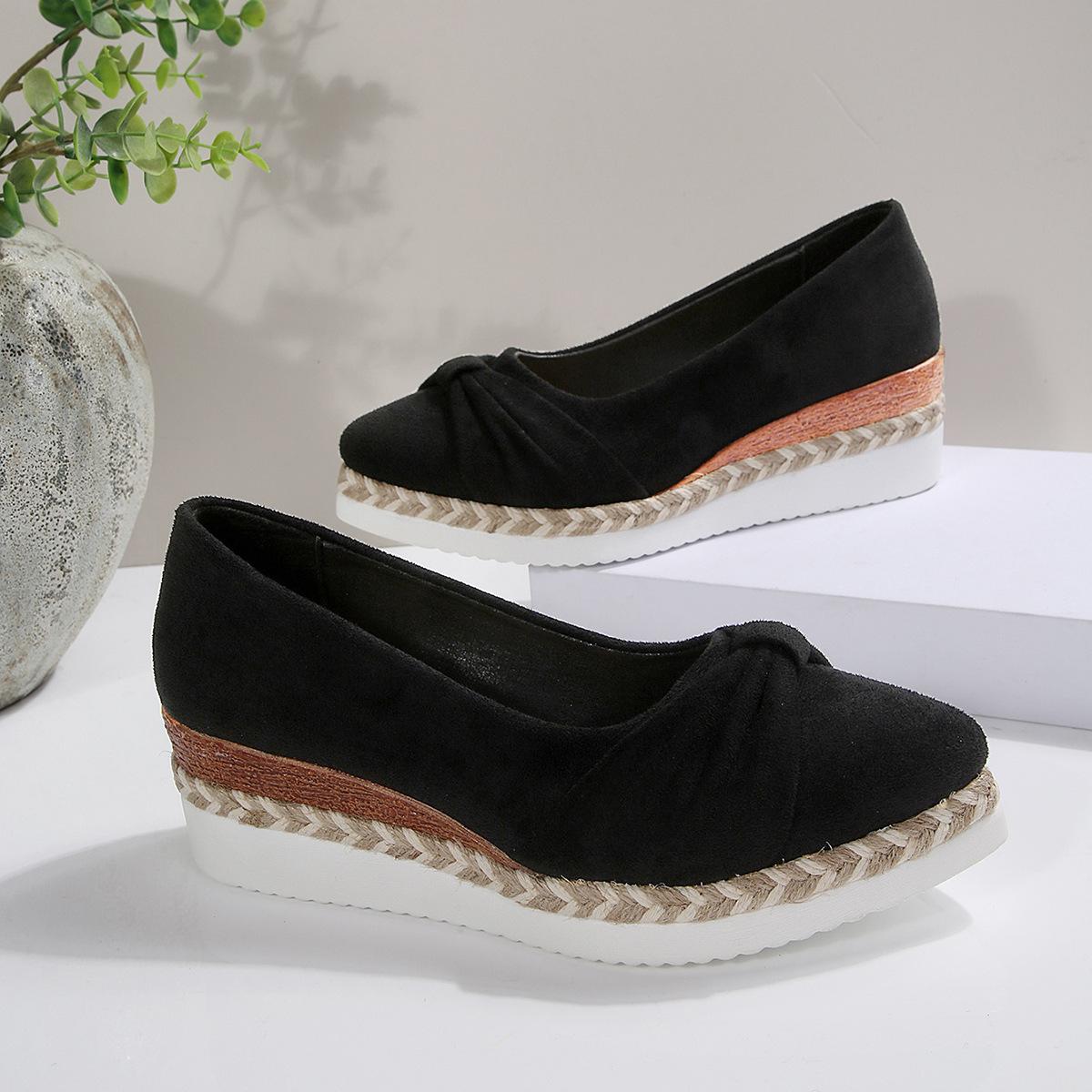 

22 Spring retro thick-soled flannel casual shoes are light and comfortable 43 чорний