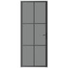VidaXL Porte intérieure 83x201,5 cm Noir Verre ESG et aluminium 350565