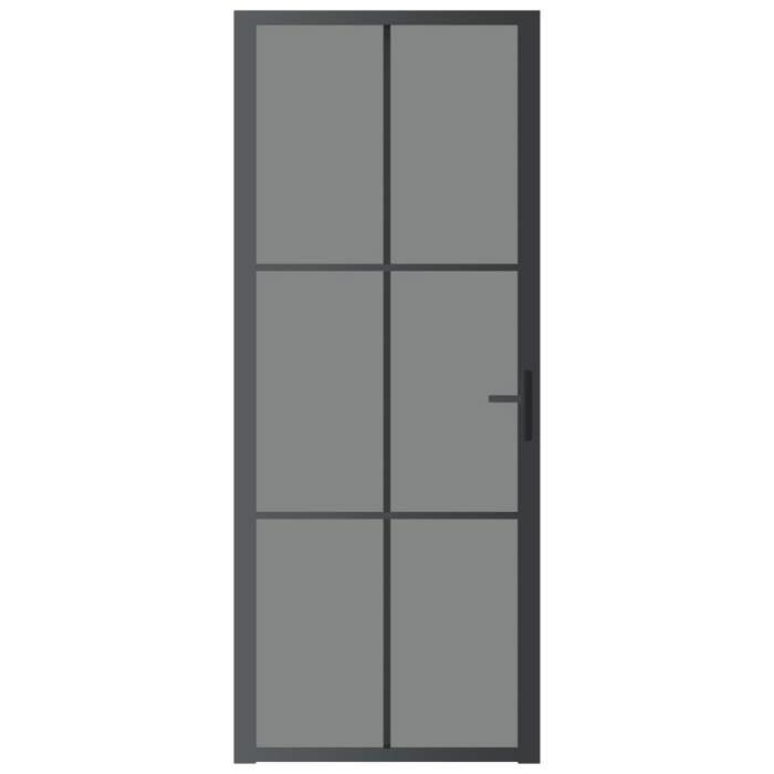 VidaXL Porte intérieure 83x201,5 cm Noir Verre ESG et aluminium 350565