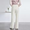 JOY SPEAKER Women's Pure Color Straight-Leg Elastic Waist Casual Pants