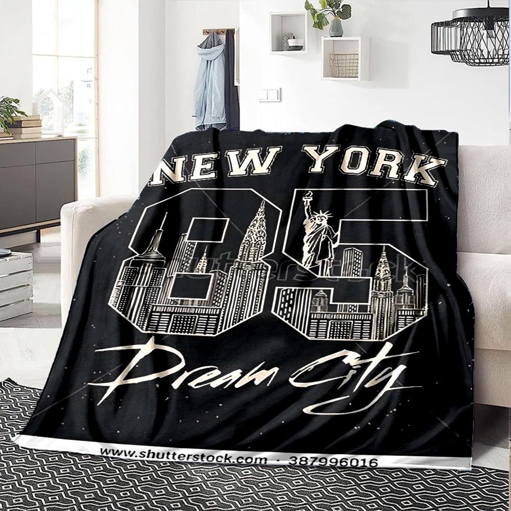 1pc New York Dream City Soft Flannel All Season Throw for Home, Office, Outdoor UseDurable Comfort Soft Warm Throw for Home