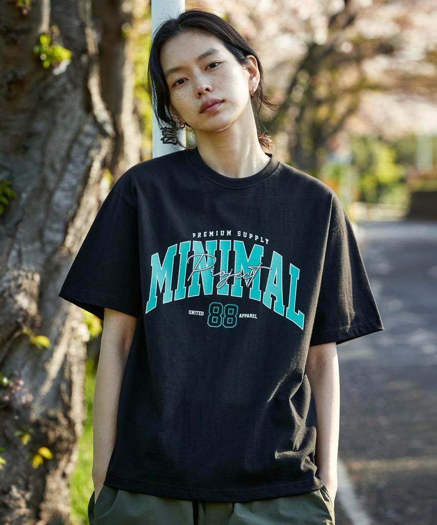 MINIMALPROJECT 88 Arch Logo Oversized Short Sleeve T-Shirt Mst150 [Black]
