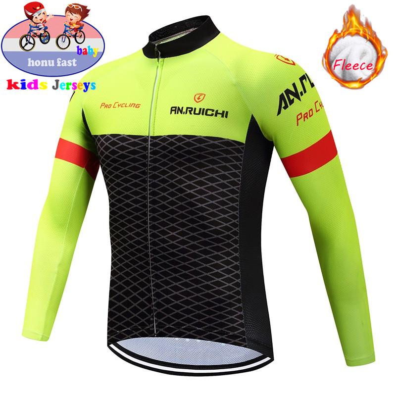 Children`s Winter Thermal Fleece Cycling Jerseys