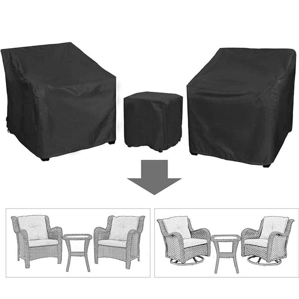 Outdoor Patio Furniture Covers Set Made of 210D Oxford Waterproof Material for Sofa Two Chairs and Coffee Table