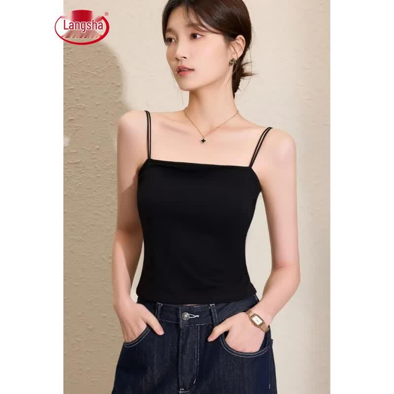 Langsha 95% Cotton Built-in Bra Camisole for Women