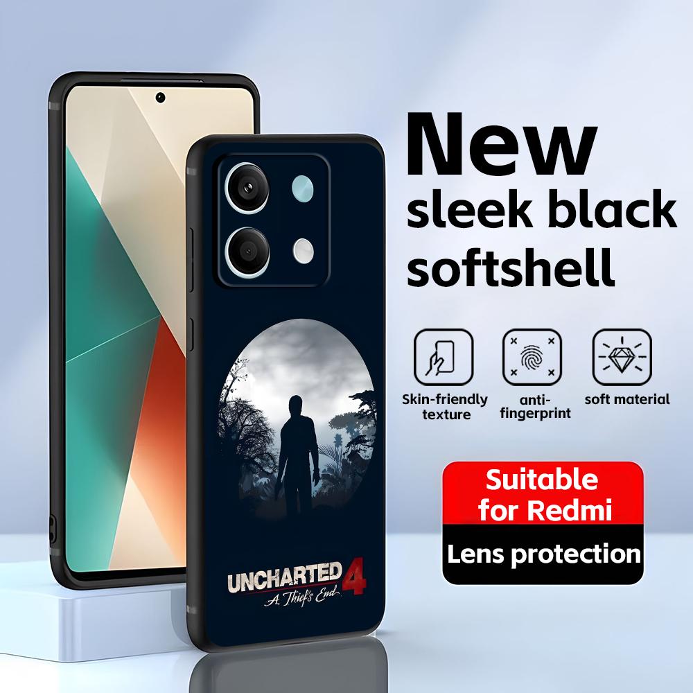 hot game Uncharted 4 A Thief s End Phone Case For Redmi Note 14 13 12 11 Pro Plus S 5G 14C A3 Soft Black Phone Cover Redmi 14C 4G