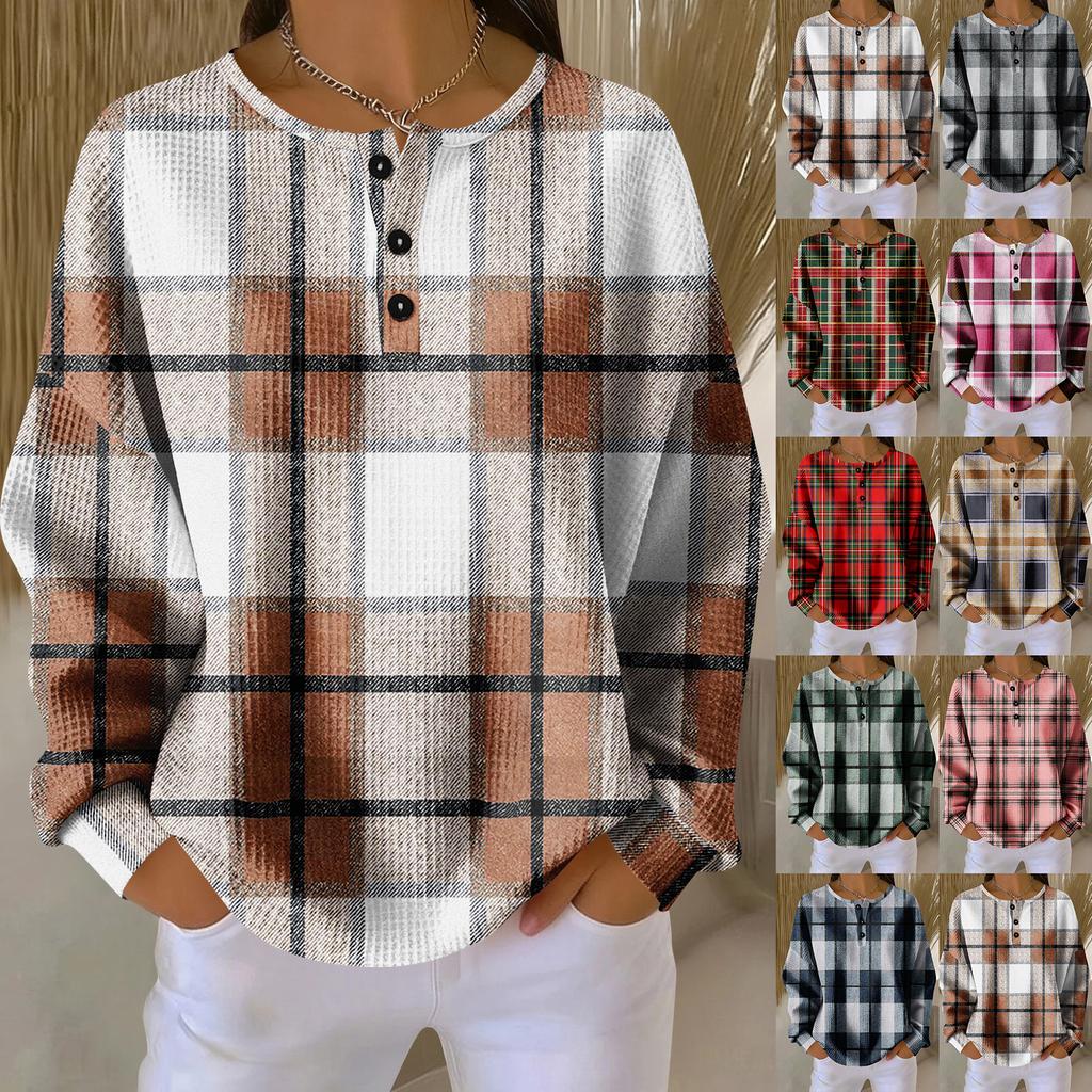 Women's Casual Shirts Long Sleeve Tops Button Up V Neck Loose Knit Fall Favorites For Women