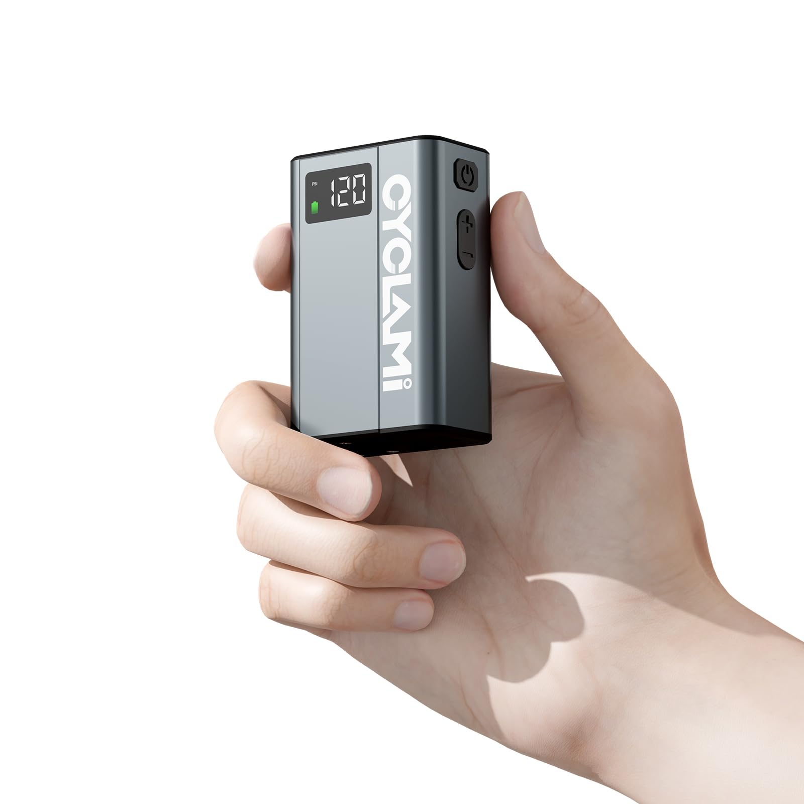 

CYCLAMI Compact Bicycle 120 Digital Display Memory Compatible with Presta and Schrader Aluminum Alloy Automatic Electric Pump with 14 Waterproof Pump,