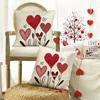 1pc Valentine's Day Pillow Cover, 45x45cm/17.72x17.72in Red Heart Valentine's Pillowcase, Outdoor Love Listening Valentine's Pillow Cover