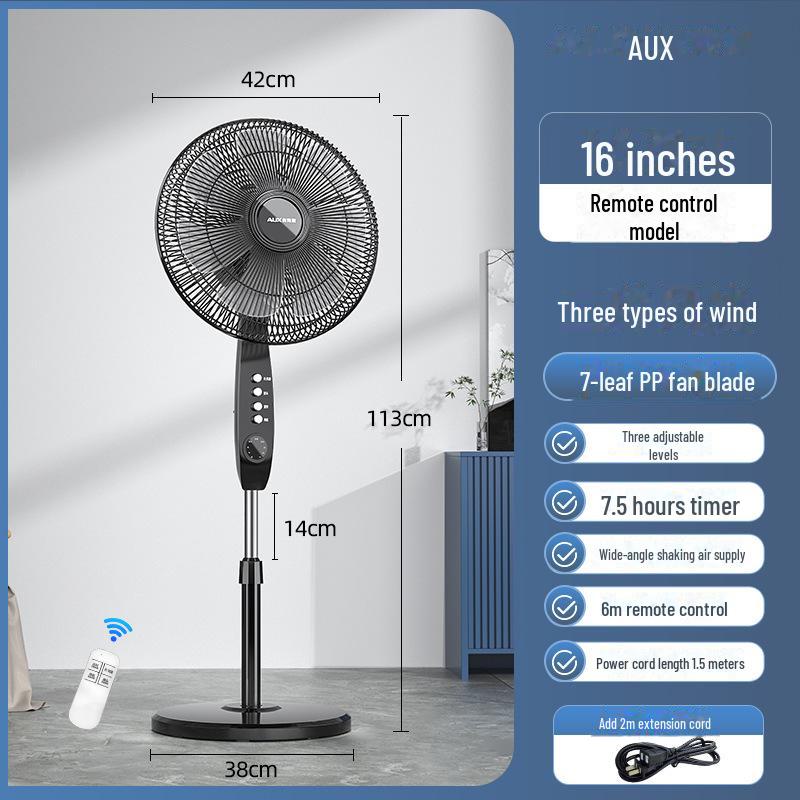 Remote Controlled Quiet Oscillating Floor Fan for Home or Office