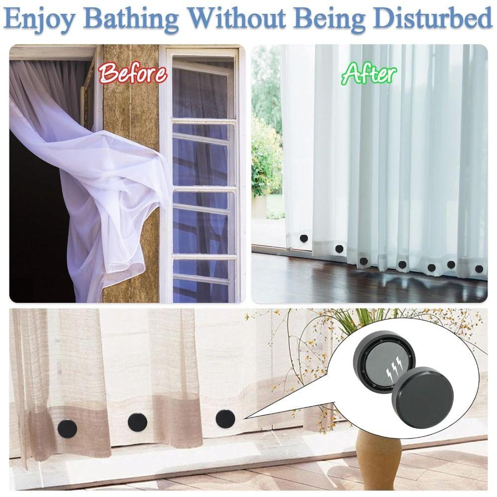 2pack Replacement Rubber Wrapped Shower Curtain Weights Added Weight Rust-proof Curtain Liner Weights Heavy Duty Shower Magnets