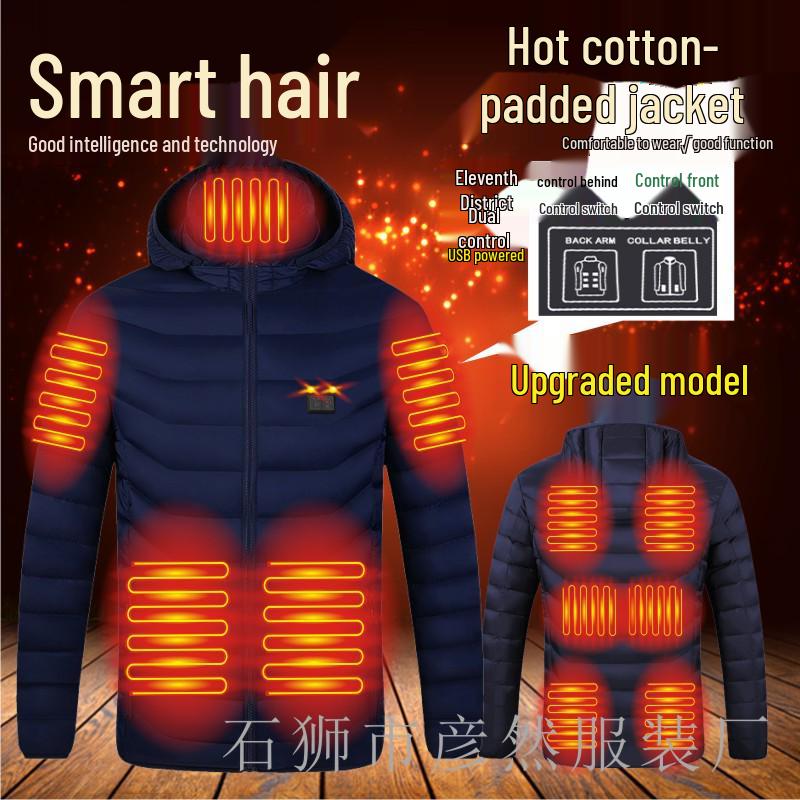Dual-Control Hooded Heated Jacket with Three-Speed Intelligent Temperature Heating