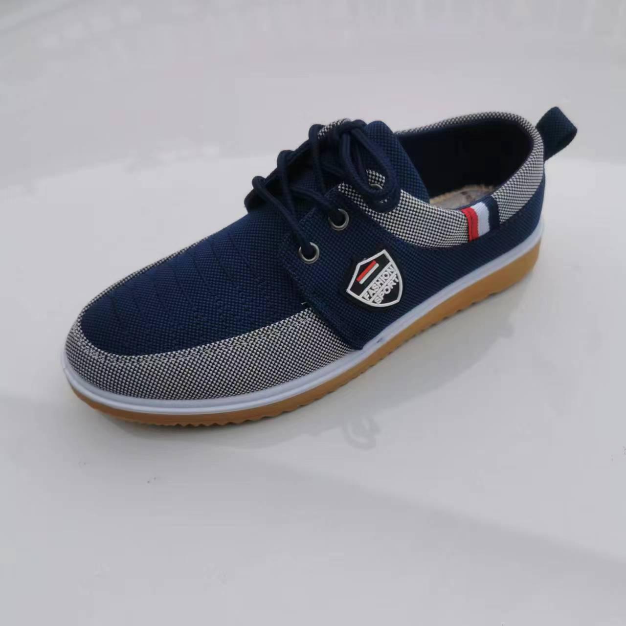 

2023 Мужские дышащие модные туфли из воловьей кожи на тканевой подошве - нескользящая, износостойкая повседневная обувь для весны и осени 40 синий