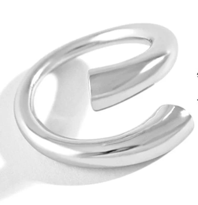 Silver Smooth Rings For Women hollow out chain Jewelry Beautiful Finger Open Rings For Party Birthday Gift