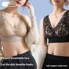 Damsexig spetsbehå med trådlös samlande väst Stor U-rygg Underkläder L-3XL