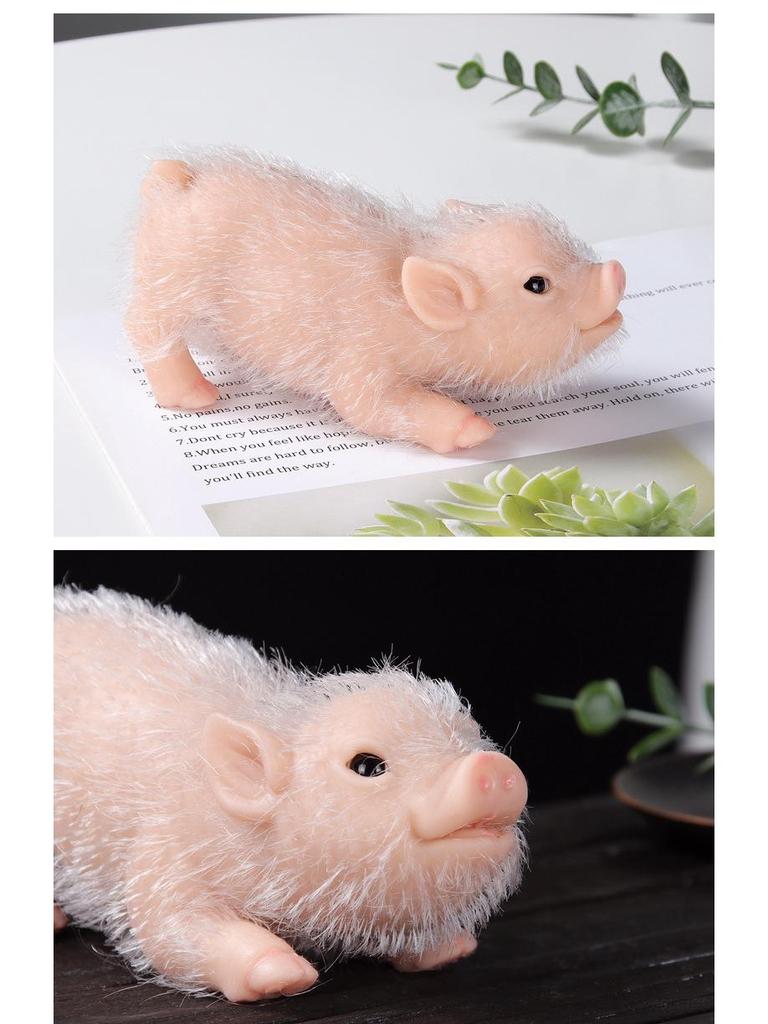 Silicone Animal Baby Bottle Set: Handmade Pig Outfit with Decompression Toy Model