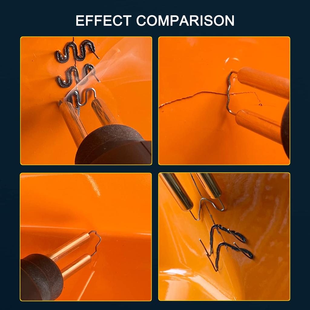 GoolRC 70W Gorące zszywki, Zgrzewarka do plastiku Zestaw do naprawy zderzaka samochodowego, 4 rodzaje: Zszywki płaskie/zewnętrzne/wewnętrzne/faliste, Pistolet do naprawy spawania