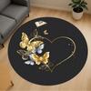 1pc Butterfly Heart Round Chair Mat Area Rug - Non-Slip, Floor Mat for Office, Bedroom, and Indoor Decor C1125173