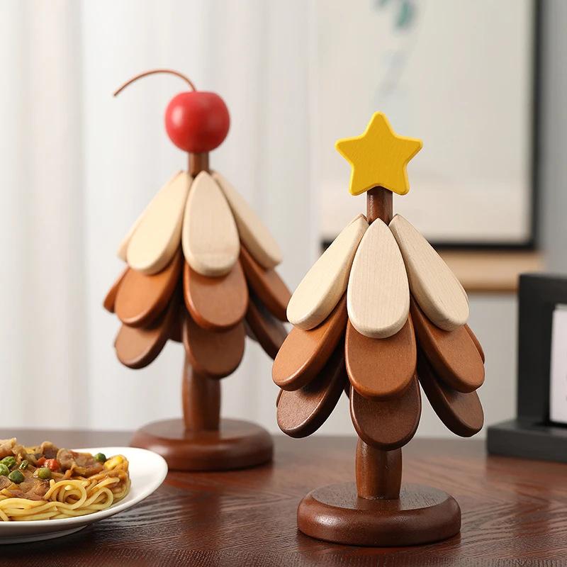 Tree Insulation Mat Solid Wood Dining Table Anti Scalding Mat Pot Mat Festival Gift Creative And Personalized Home Decoration