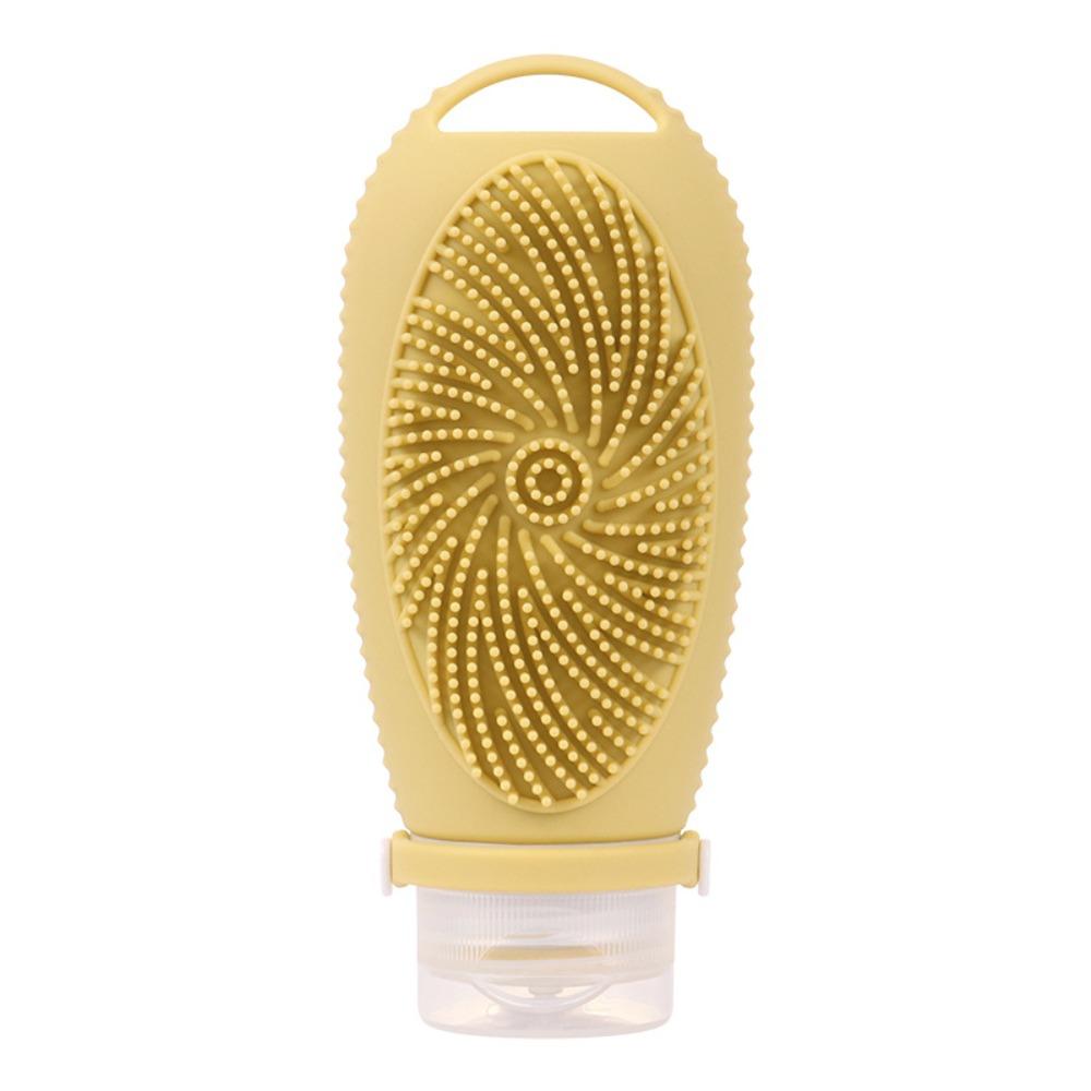 2 in 1 Shower Brush Bottle 100ml Toiletry Containers Portable Travel Refillable Bottles