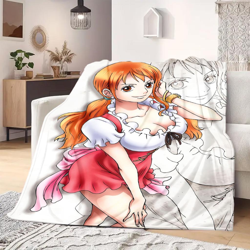 Nami Print Blanket Warm Comfortable Flannel Blanket Suitable for Bedrooms,Sofas, Beds,Chairs,Travel -QIAO62
