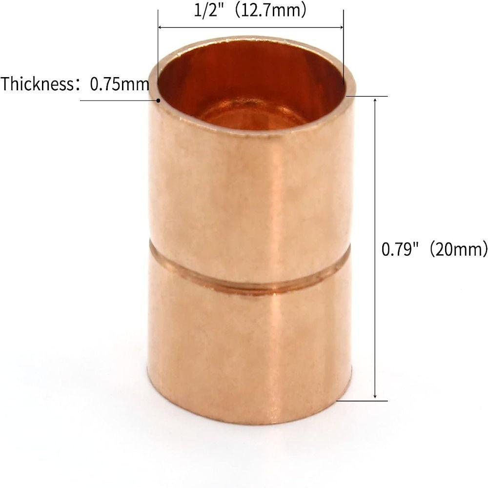 5Pcs Copper Connector Gold Adapter Strong Straight Coupling Copper Fitting  Home